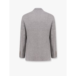Single-breasted linen blend blazer