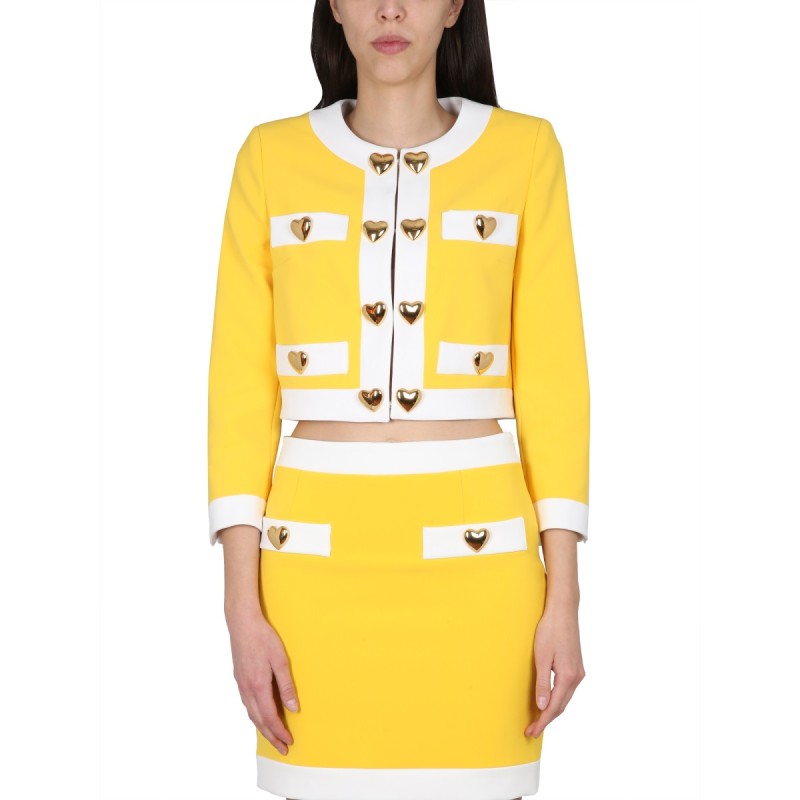 HEART BUTTONS CREPE JACKET