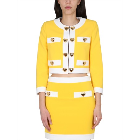 HEART BUTTONS CREPE JACKET