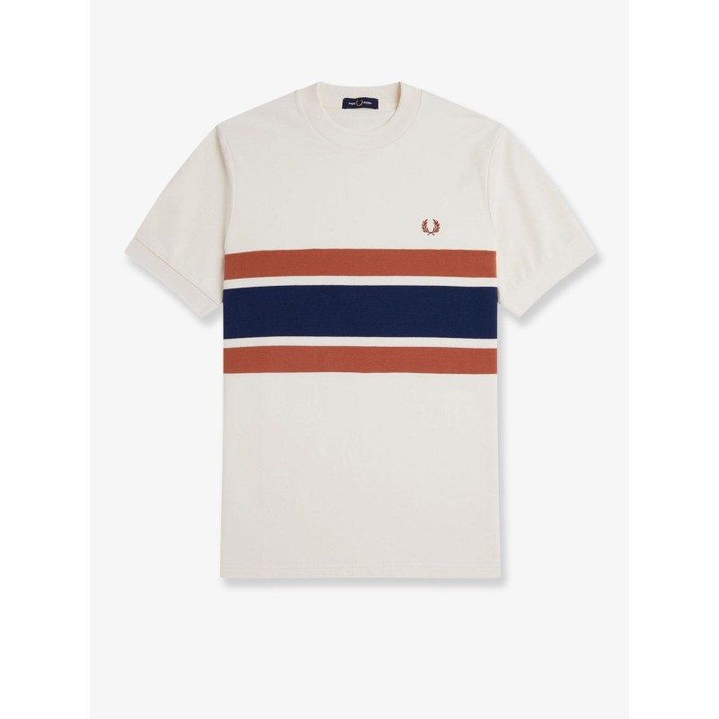 Cotton T-shirt with striped motif