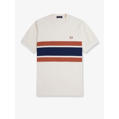 Cotton T-shirt with striped motif