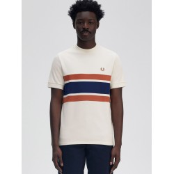 Cotton T-shirt with striped motif