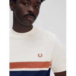 Cotton T-shirt with striped motif