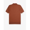Cotton knit polo shirt with striped motif