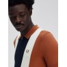 Cotton knit polo shirt with striped motif