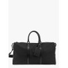 Nylon duffle bag with leather inserts