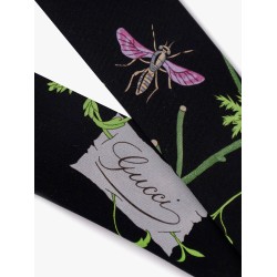 Gucci Flora printed silk twill neck bow