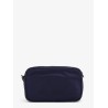 Nylon clutch bag with iconic logo embroidery