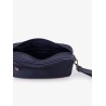 Nylon clutch bag with iconic logo embroidery