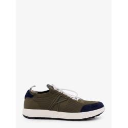Low-top mesh sneakers with suede profiles