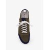 Low-top mesh sneakers with suede profiles
