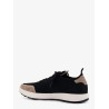 Low-top mesh sneakers with suede profiles