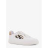 Low-top leather sneakers with check inserts