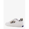 Low-top leather sneakers with check inserts