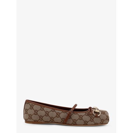 GG fabric ballerinas with iconic horsebit
