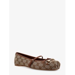 GG fabric ballerinas with iconic horsebit