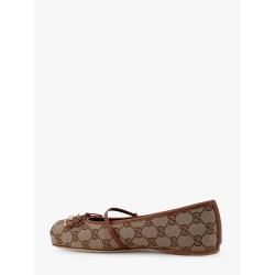 GG fabric ballerinas with iconic horsebit