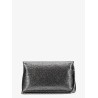 Laminated pochette with chain shoulder strap