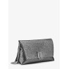 Laminated pochette with chain shoulder strap