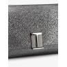 Laminated pochette with chain shoulder strap