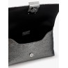 Laminated pochette with chain shoulder strap