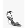 Laminated leather heeled sandals