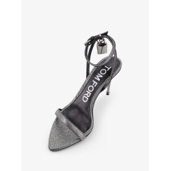 Laminated leather heeled sandals