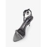 Laminated leather heeled sandals
