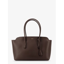 Leather shoulder bag with logo
