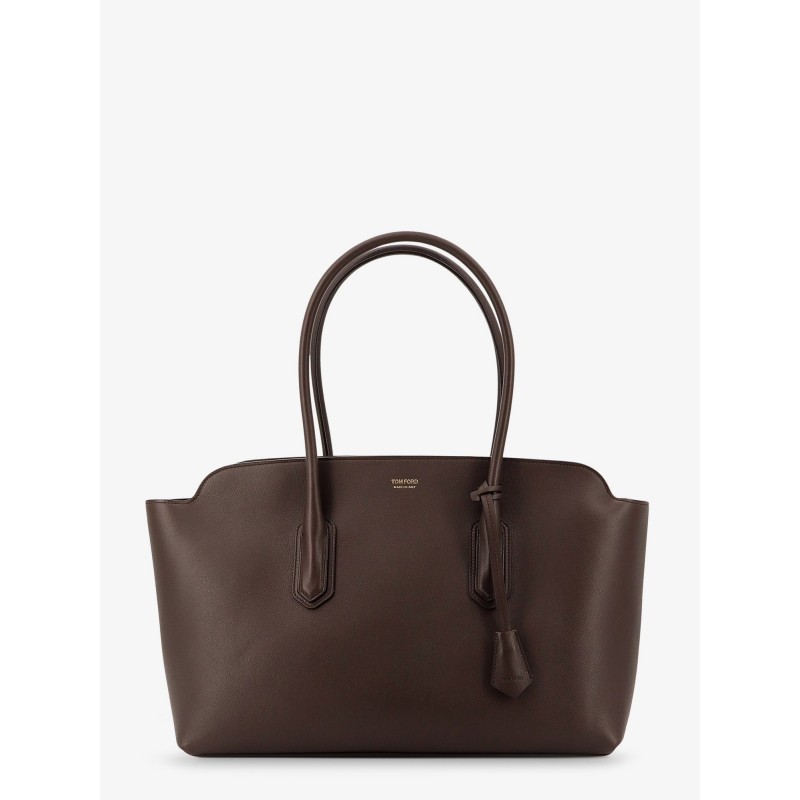 Leather shoulder bag with logo