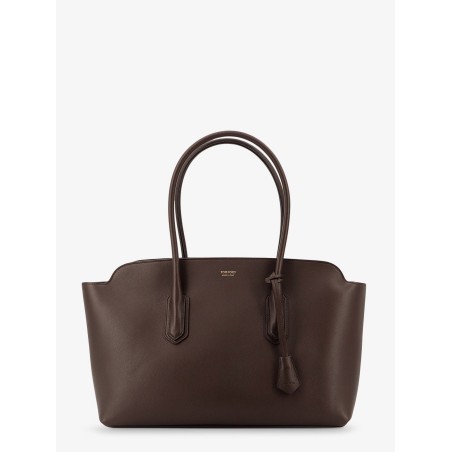 Leather shoulder bag with logo