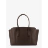 Leather shoulder bag with logo