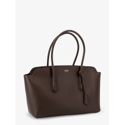Leather shoulder bag with logo