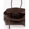 Leather shoulder bag with logo
