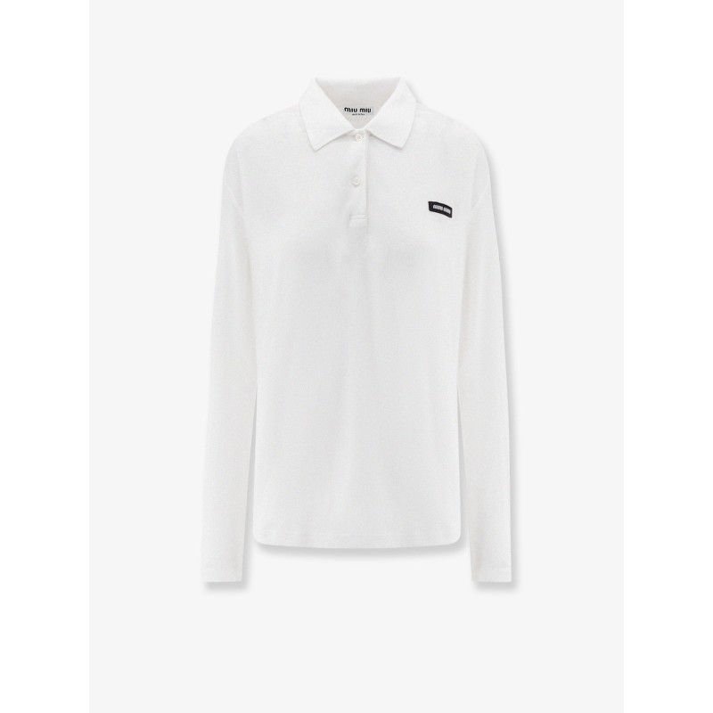 Cotton jersey polo shirt with logo patch
