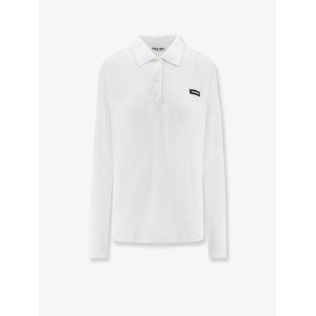 Cotton jersey polo shirt with logo patch