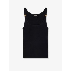 Viscose top with metal logo