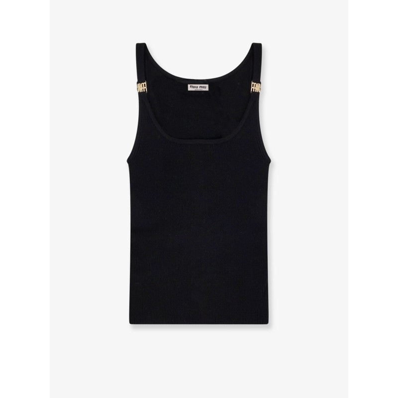 Viscose top with metal logo