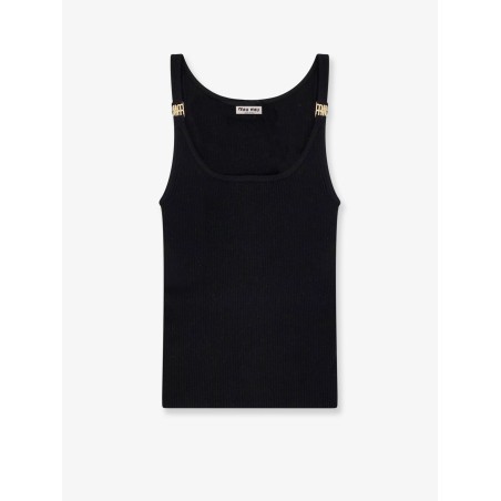 Viscose top with metal logo