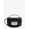 Leather handbag with engraved logo
