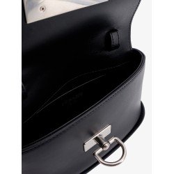 Leather handbag with engraved logo
