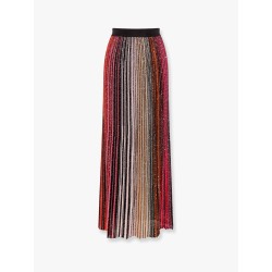 Multicolor viscose blend log skirt with sequins