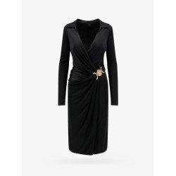 Satin dress with safety pin