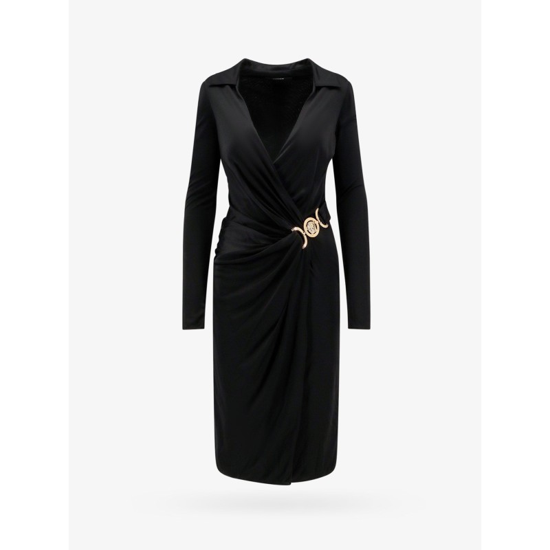 Satin dress with safety pin