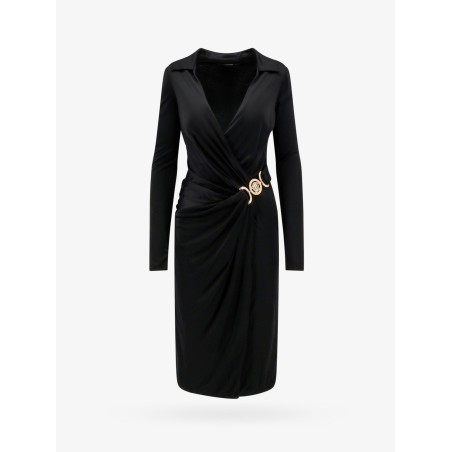 Satin dress with safety pin