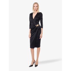 Satin dress with safety pin