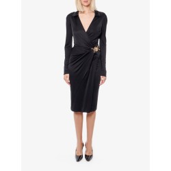 Satin dress with safety pin