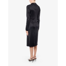 Satin dress with safety pin