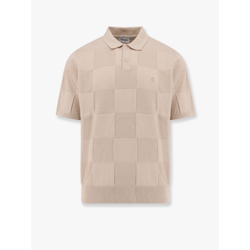 Checker cotton polo shirt