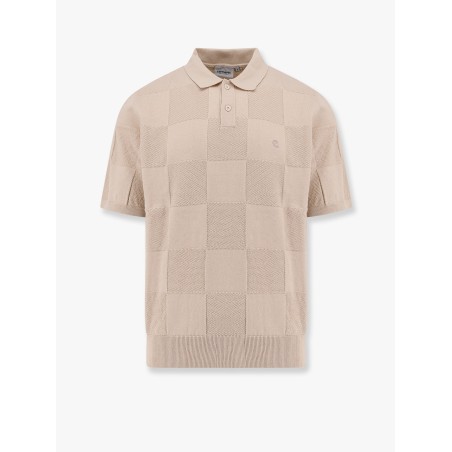 Checker cotton polo shirt